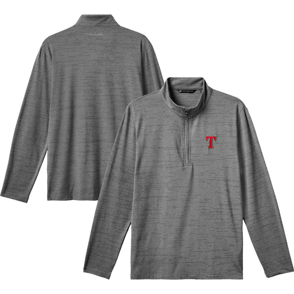 Texas Rangers TravisMathew The Heater Quarter-Zip Pullover Top - Gray - MLB Sale