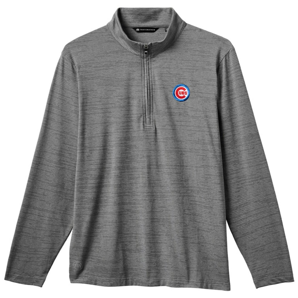 Chicago Cubs TravisMathew The Heater Quarter-Zip Pullover Top - Gray - MLB Discount