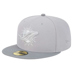 Miami Dolphins New Era Iron Cloud 59FIFTY Fitted Hat Gray/Graphite