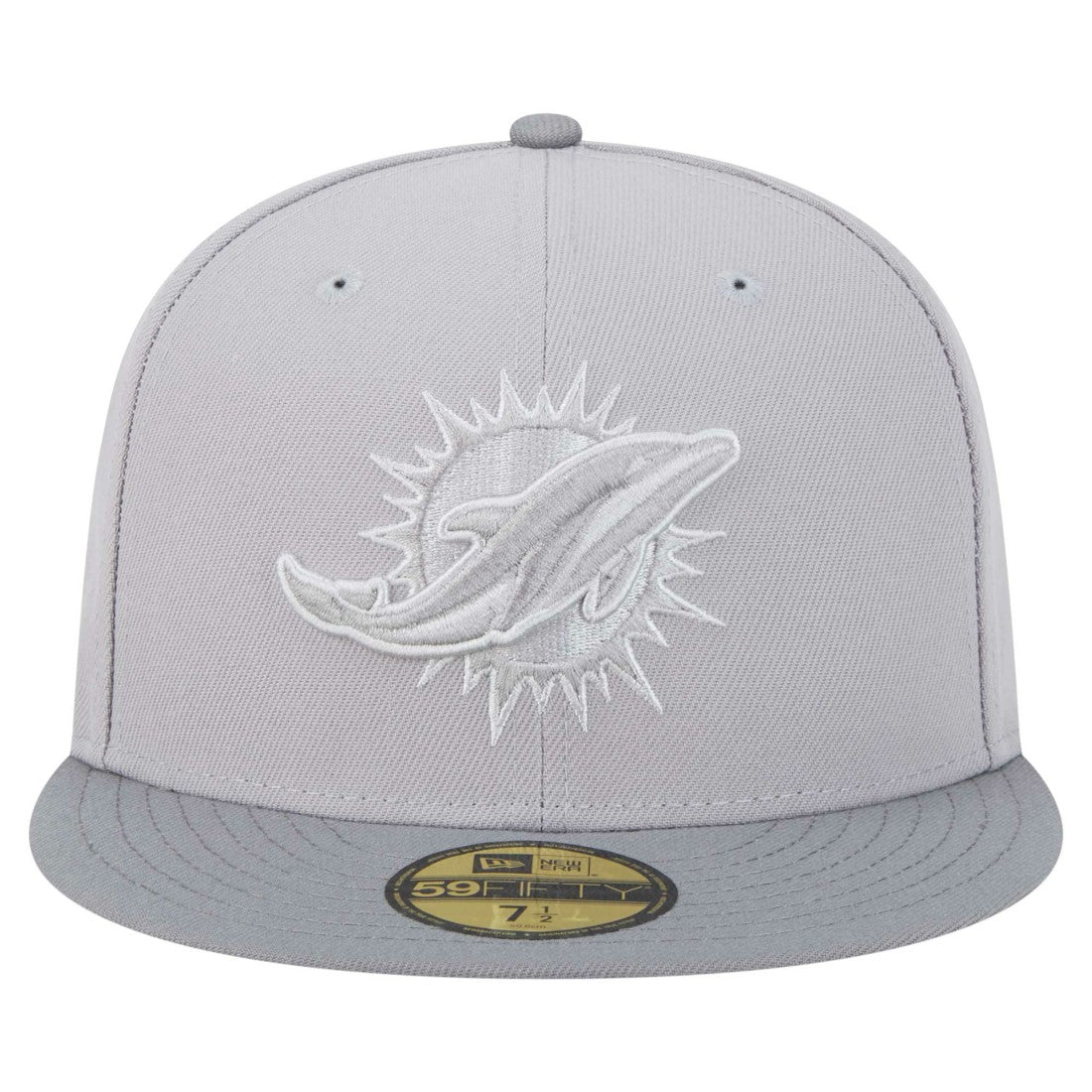 Miami Dolphins New Era Iron Cloud 59FIFTY Fitted Hat Gray/Graphite