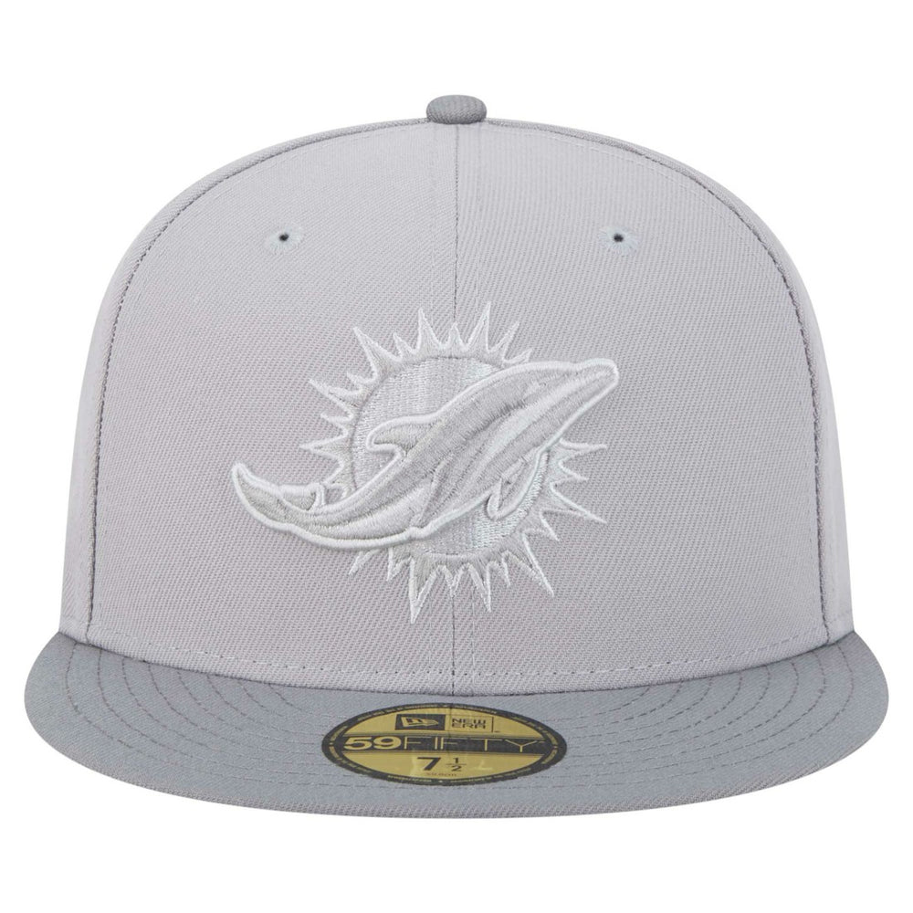 Miami Dolphins New Era Iron Cloud 59FIFTY Fitted Hat Gray/Graphite