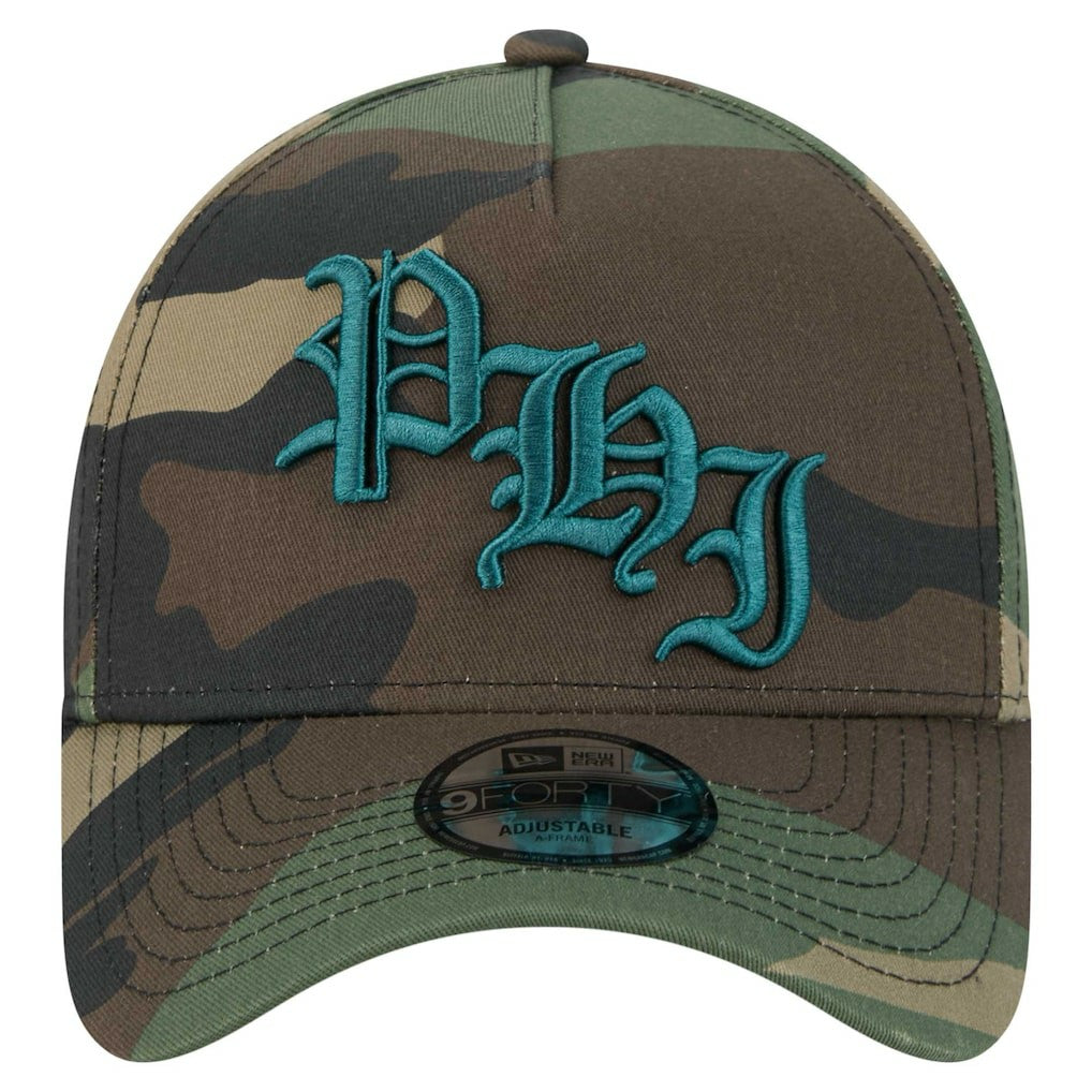 Philadelphia Eagles New Era Mystic Camo A-Frame 9FORTY Adjustable Hat Camo