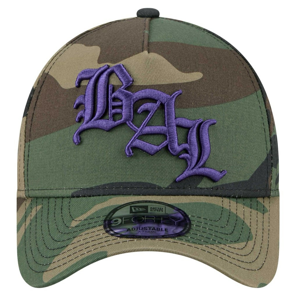 Baltimore Ravens New Era Mystic Camo A-Frame 9FORTY Adjustable Hat Camo