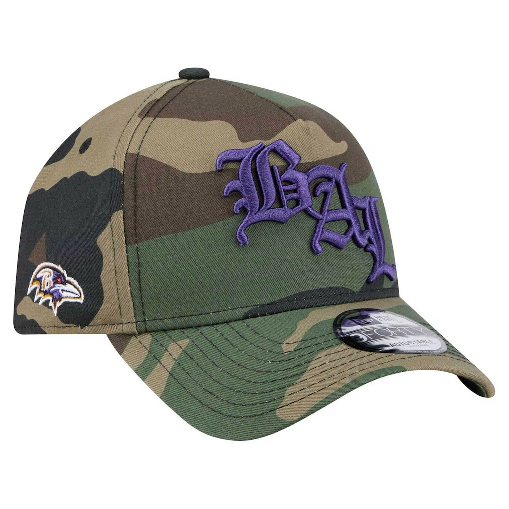Baltimore Ravens New Era Mystic Camo A-Frame 9FORTY Adjustable Hat Camo