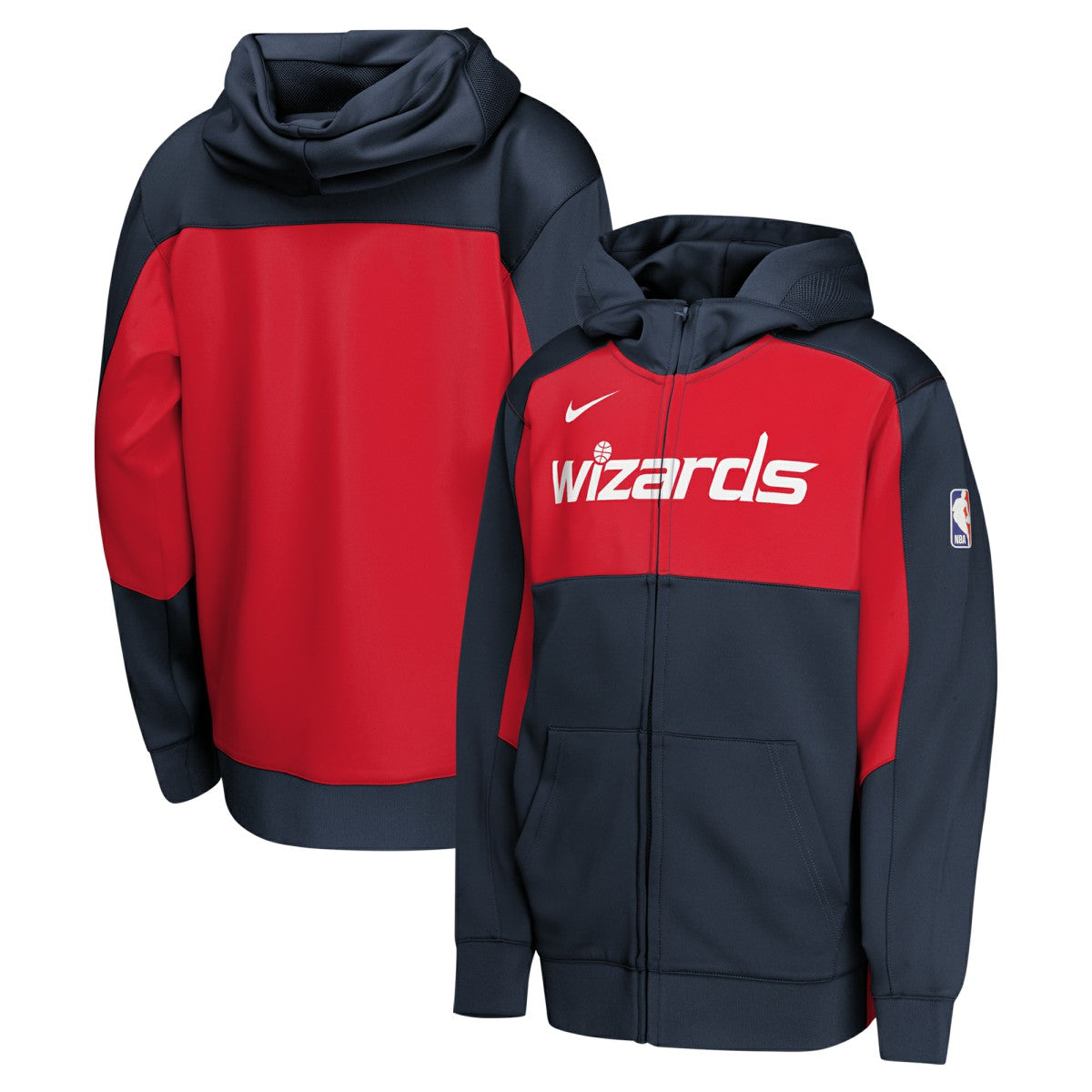 Washington Wizards Youth Authentic On-Court Showtime Performance Full-Zip Hoodie Navy/Red | Nike US