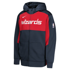 Washington Wizards Youth Authentic On-Court Showtime Performance Full-Zip Hoodie Navy/Red | Nike US