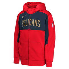 New Orleans Pelicans Youth Authentic On-Court Showtime Performance Full-Zip Hoodie Red/Navy | Nike discount