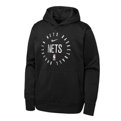 Brooklyn Nets Youth Performance Practice Spotlight Pullover Hoodie Black | Nike