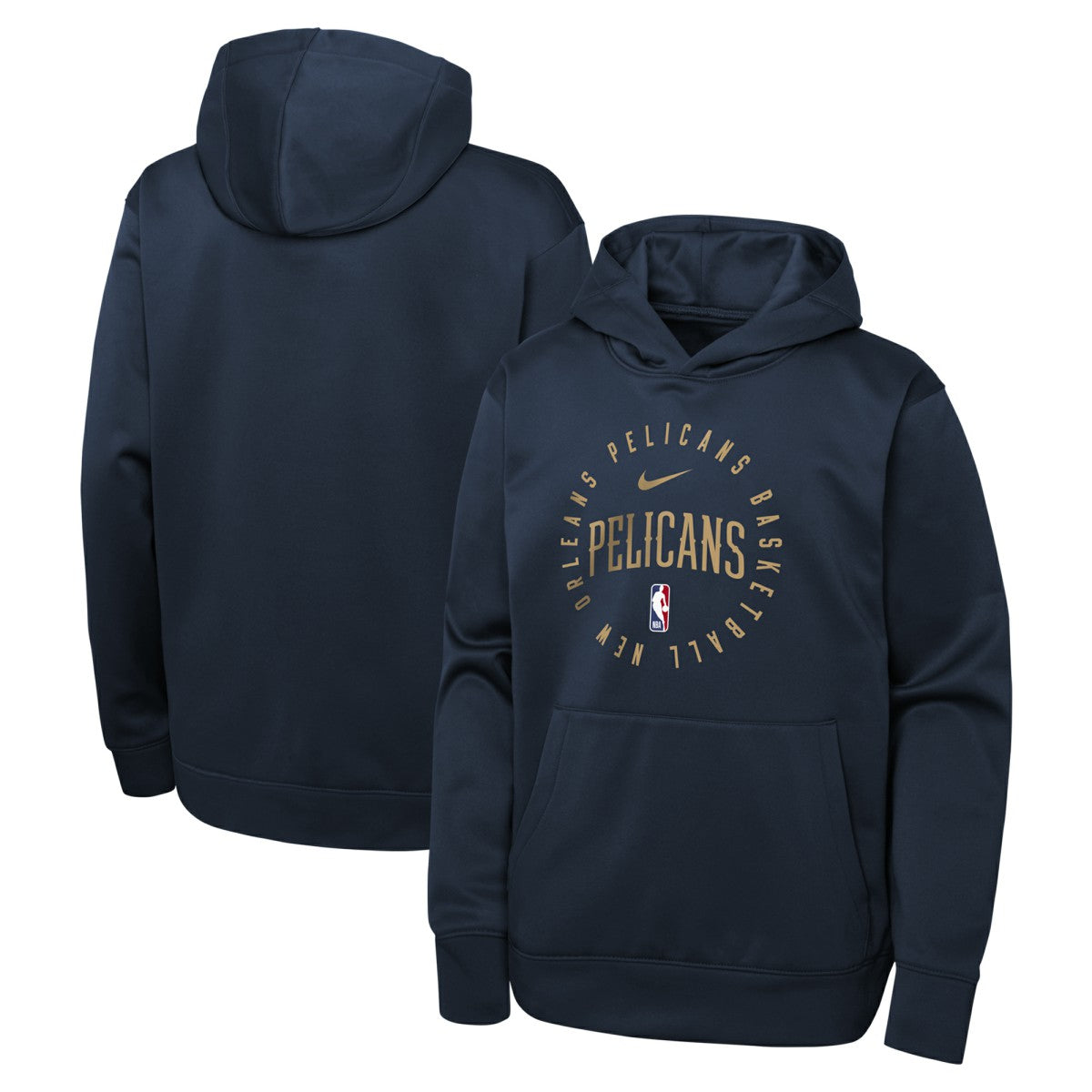 New Orleans Pelicans Youth Performance Practice Spotlight Pullover Hoodie Navy | Nike for sale