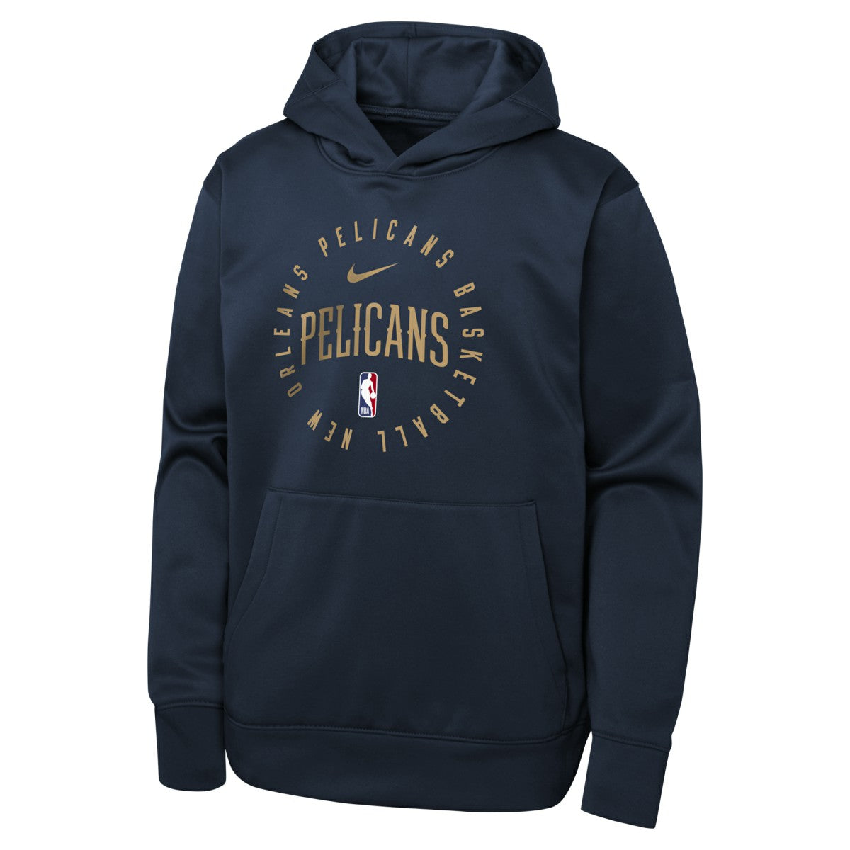 New Orleans Pelicans Youth Performance Practice Spotlight Pullover Hoodie Navy | Nike for sale