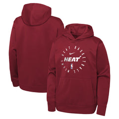 Miami Heat Youth Performance Practice Spotlight Pullover Hoodie Red | Nike for sale