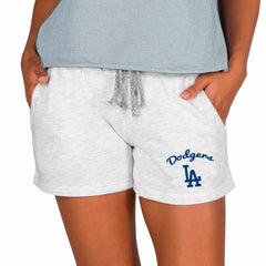 Los Angeles Dodgers Concepts Sport Women's Mainstream French Terry Tri-Blend Shorts - Ash - MLB Sale