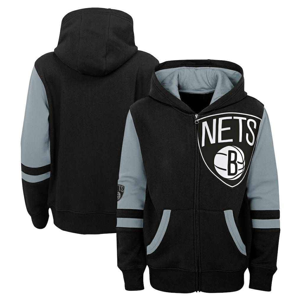 Brooklyn Nets Preschool Straight To The League Full-Zip Hoodie Black