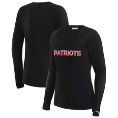 New England Patriots WEAR by Erin Andrews x Gracie Hunt Women's Mesh Panel Long Sleeve T-Shirt Black
