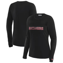Tampa Bay Buccaneers WEAR by Erin Andrews x Gracie Hunt Women's Mesh Panel Long Sleeve T-Shirt Black