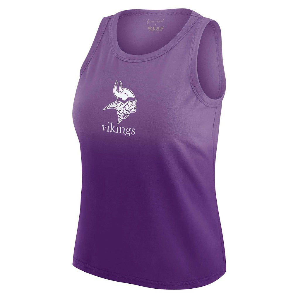 Minnesota Vikings WEAR by Erin Andrews x Gracie Hunt Women's Ombre Tank Top Purple