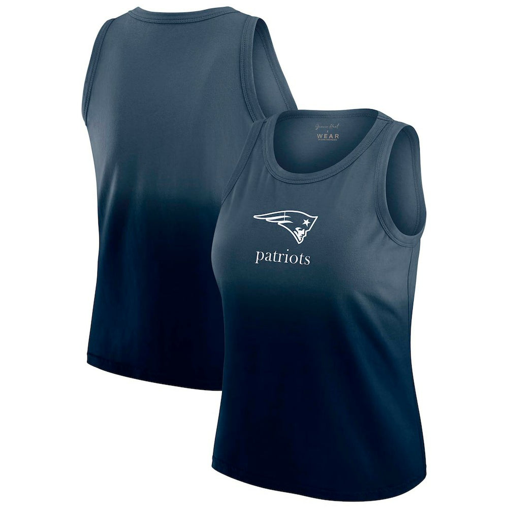 New England Patriots WEAR by Erin Andrews x Gracie Hunt Women's Ombre Tank Top Navy
