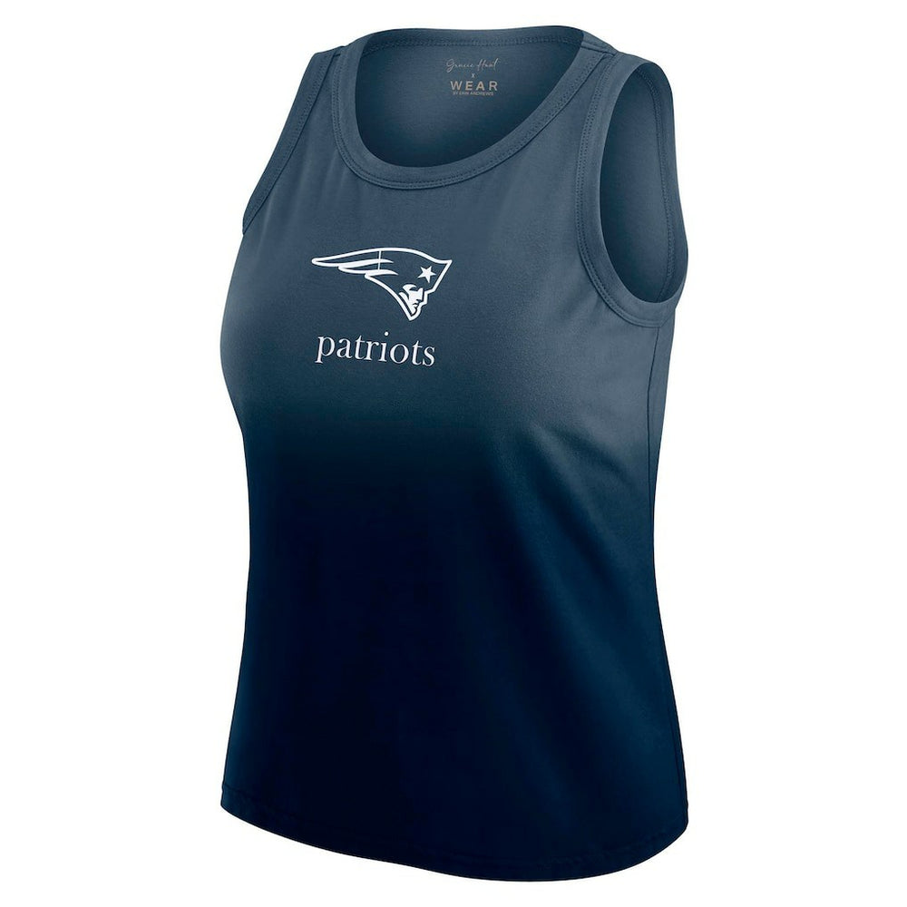 New England Patriots WEAR by Erin Andrews x Gracie Hunt Women's Ombre Tank Top Navy