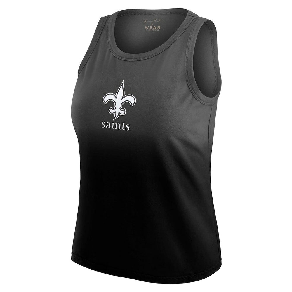 New Orleans Saints WEAR by Erin Andrews x Gracie Hunt Women's Ombre Tank Top Black