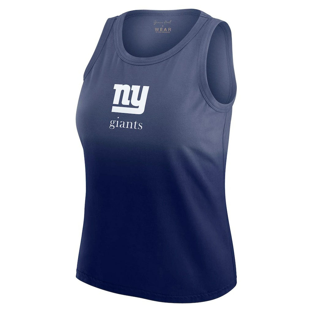 New York Giants WEAR by Erin Andrews x Gracie Hunt Women's Ombre Tank Top Navy