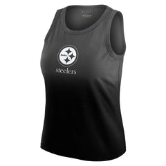 Pittsburgh Steelers WEAR by Erin Andrews x Gracie Hunt Women's Ombre Tank Top Black