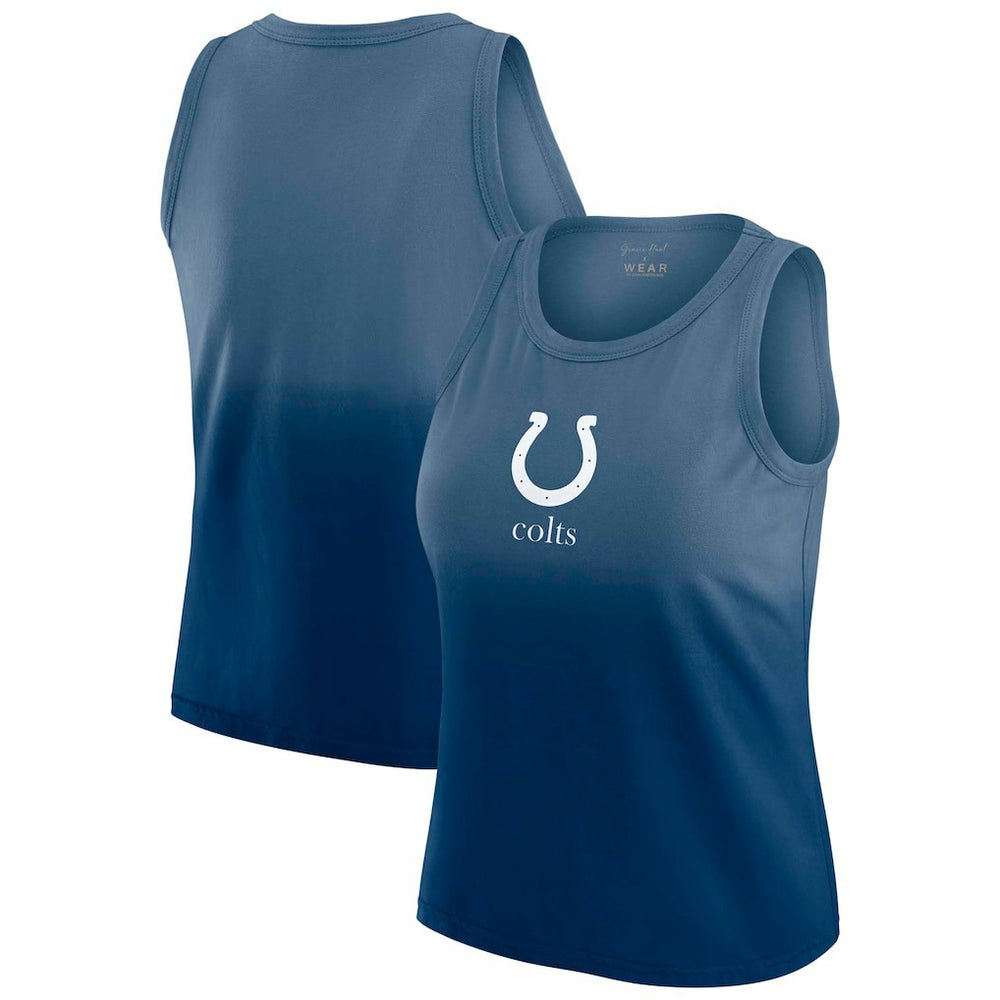 Indianapolis Colts WEAR by Erin Andrews x Gracie Hunt Women's Ombre Tank Top Heather Navy