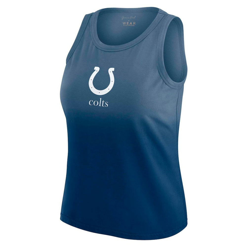 Indianapolis Colts WEAR by Erin Andrews x Gracie Hunt Women's Ombre Tank Top Heather Navy