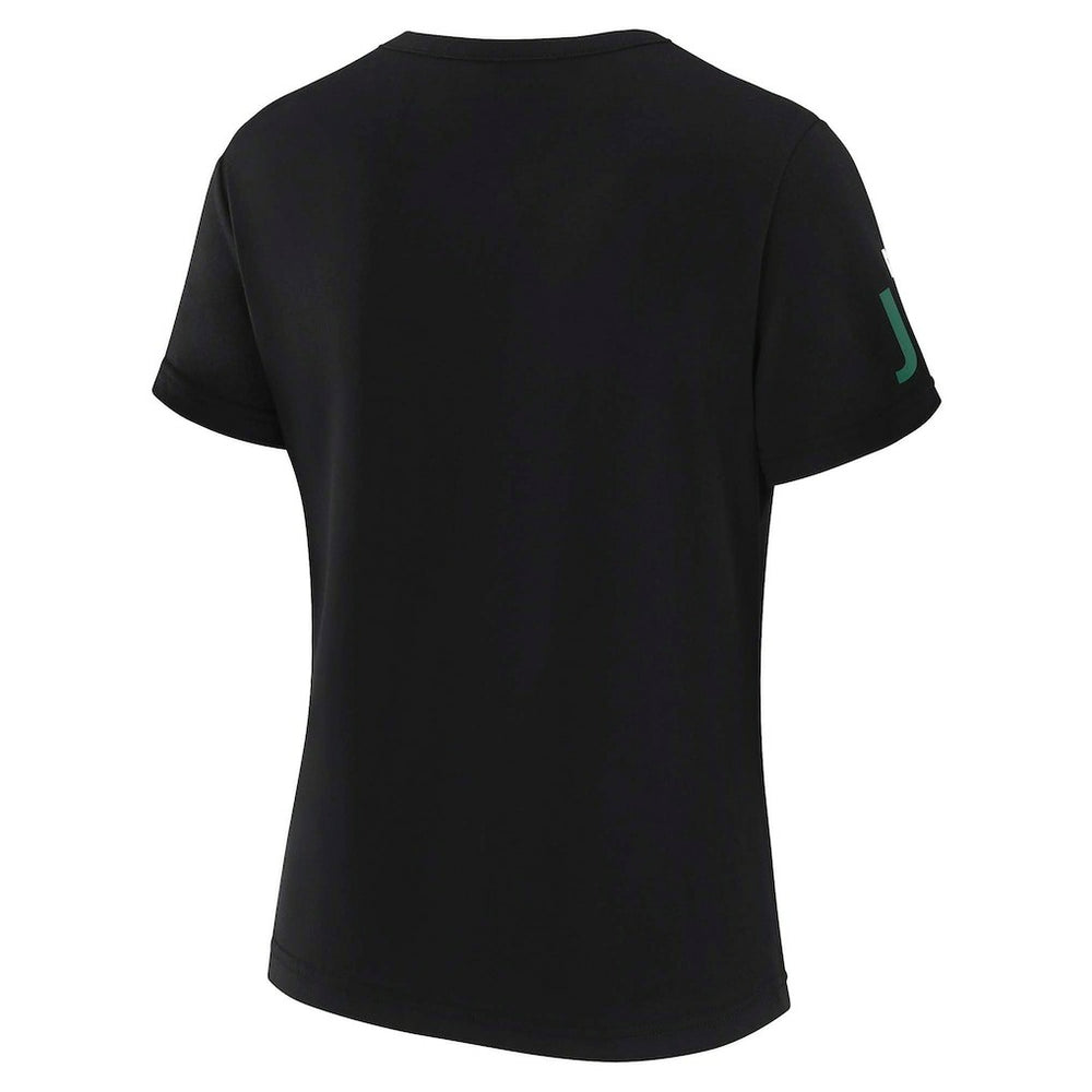New York Jets WEAR by Erin Andrews x Gracie Hunt Women's Draft Me Lace-Up T-Shirt Black