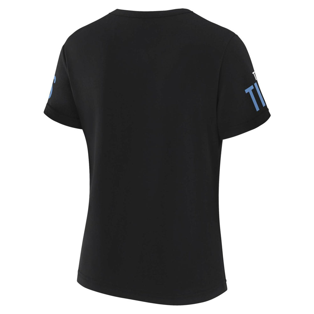 Tennessee Titans WEAR by Erin Andrews x Gracie Hunt Women's Draft Me Lace-Up T-Shirt Black
