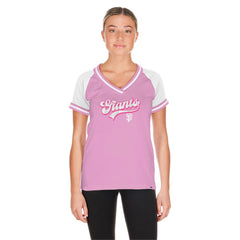 San Francisco Giants New Era Women's Gameday V-Neck T-Shirt - Light Pink - New Era Discount