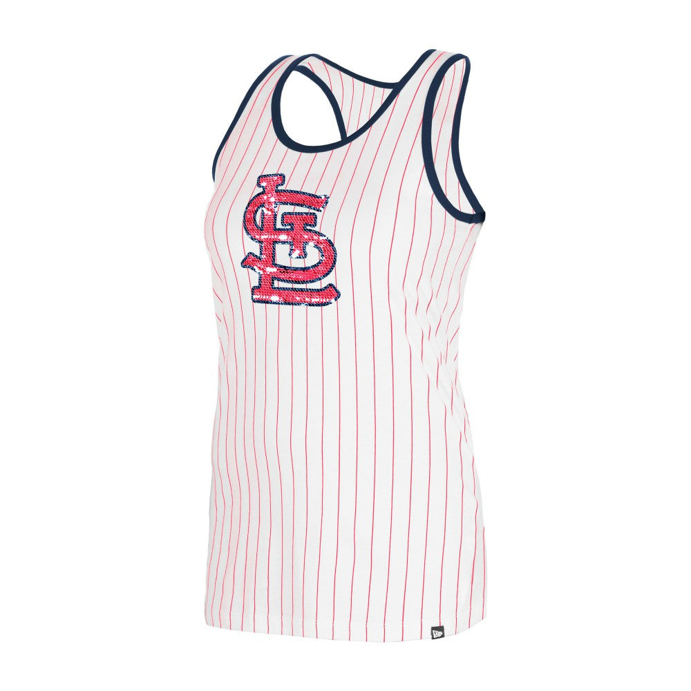 St. Louis Cardinals New Era Women's Gameday Pinstripe Tank Top - White - New Era Discount