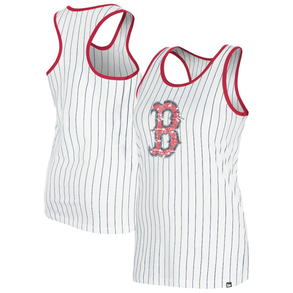 Boston Red Sox New Era Women's Gameday Pinstripe Tank Top - White - New Era Discount