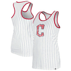 Cleveland Guardians New Era Women's Gameday Pinstripe Tank Top - White - New Era on Sale