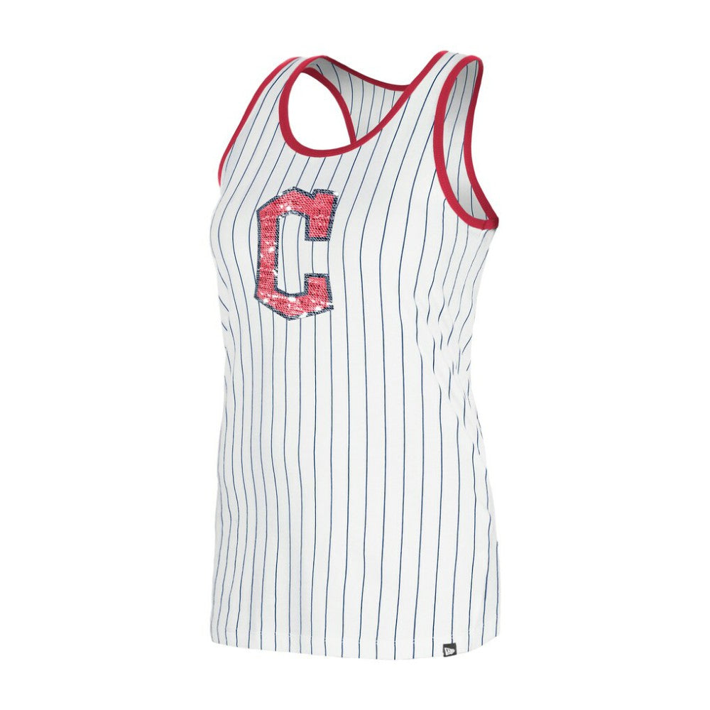 Cleveland Guardians New Era Women's Gameday Pinstripe Tank Top - White - New Era on Sale