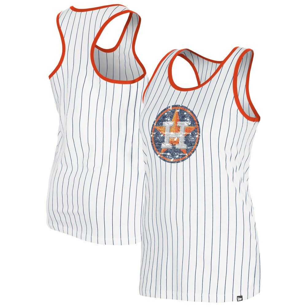 Houston Astros New Era Women's Gameday Pinstripe Tank Top - White - New Era on Sale