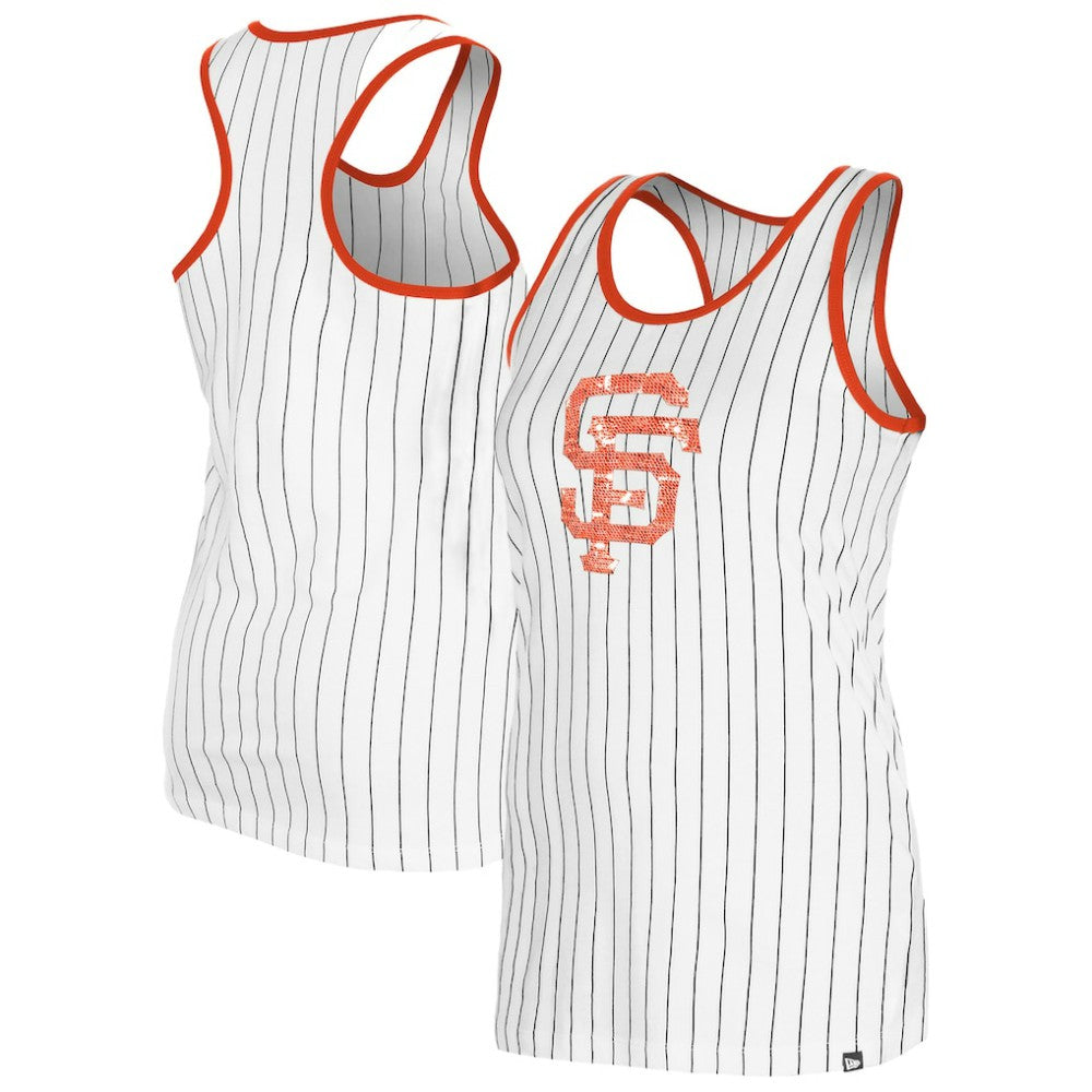 San Francisco Giants New Era Women's Gameday Pinstripe Tank Top - White - New Era Online