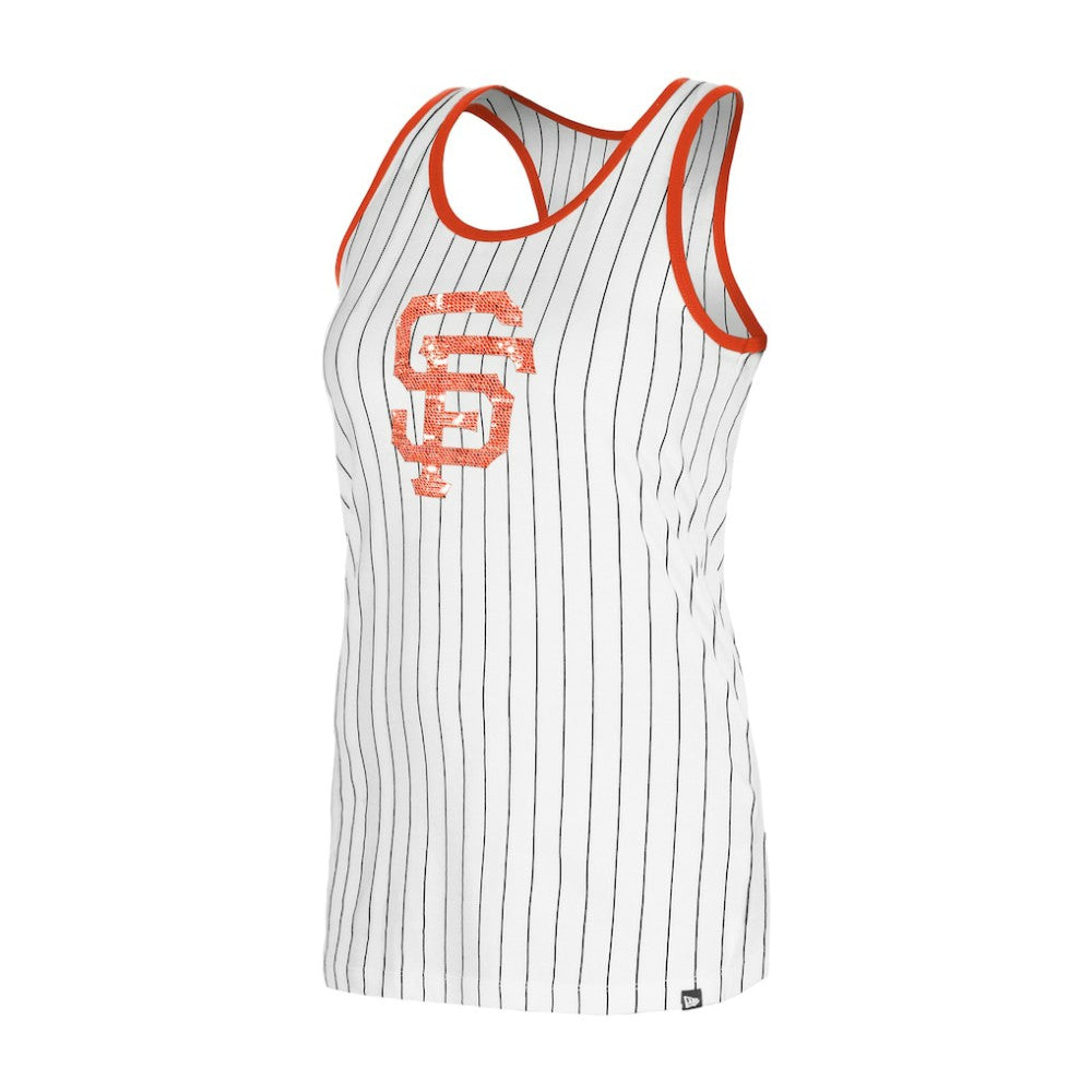 San Francisco Giants New Era Women's Gameday Pinstripe Tank Top - White - New Era Online