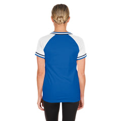 Toronto Blue Jays New Era Women's Gameday Raglan V-Neck T-Shirt - Royal - New Era Discount