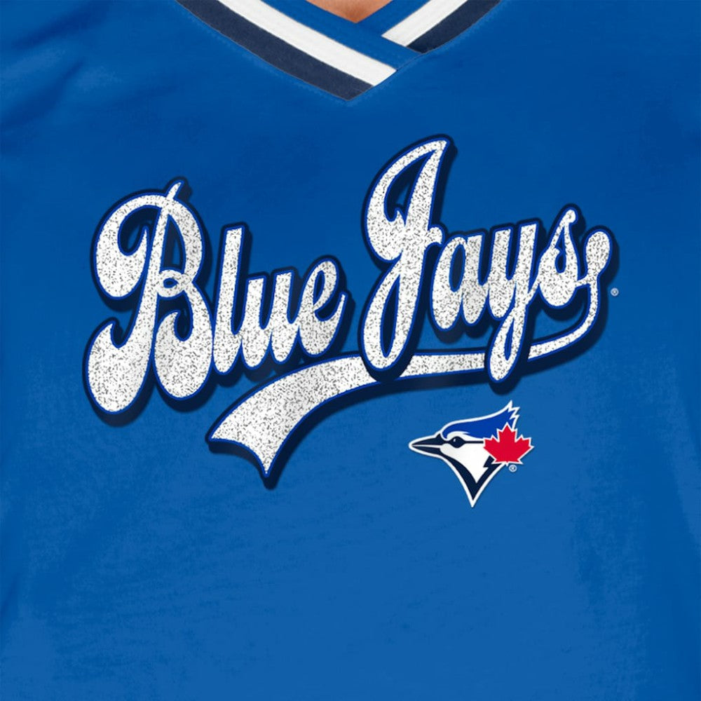 Toronto Blue Jays New Era Women's Gameday Raglan V-Neck T-Shirt - Royal - New Era Discount