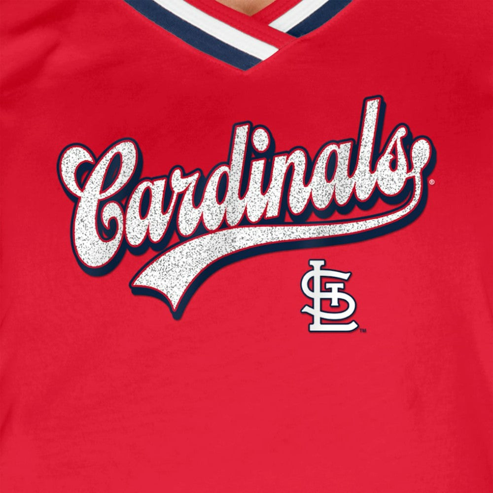 St. Louis Cardinals New Era Women's Gameday Raglan V-Neck T-Shirt - Red - New Era Sale