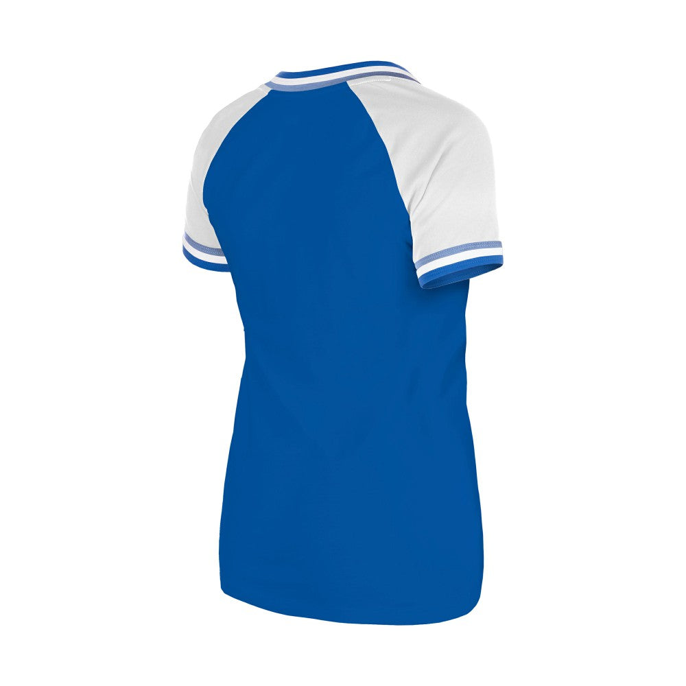 Kansas City Royals New Era Women's Gameday Raglan V-Neck T-Shirt - Royal - New Era Lifestyle