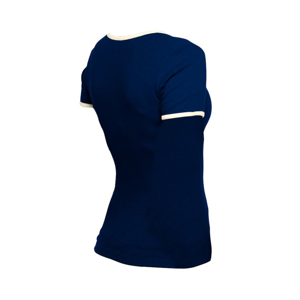 Atlanta Braves New Era Women's Throwback Lace Up T-Shirt - Navy - New Era Discount