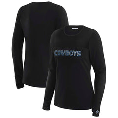 Dallas Cowboys WEAR by Erin Andrews x Gracie Hunt Women's Mesh Panel Long Sleeve T-Shirt Black