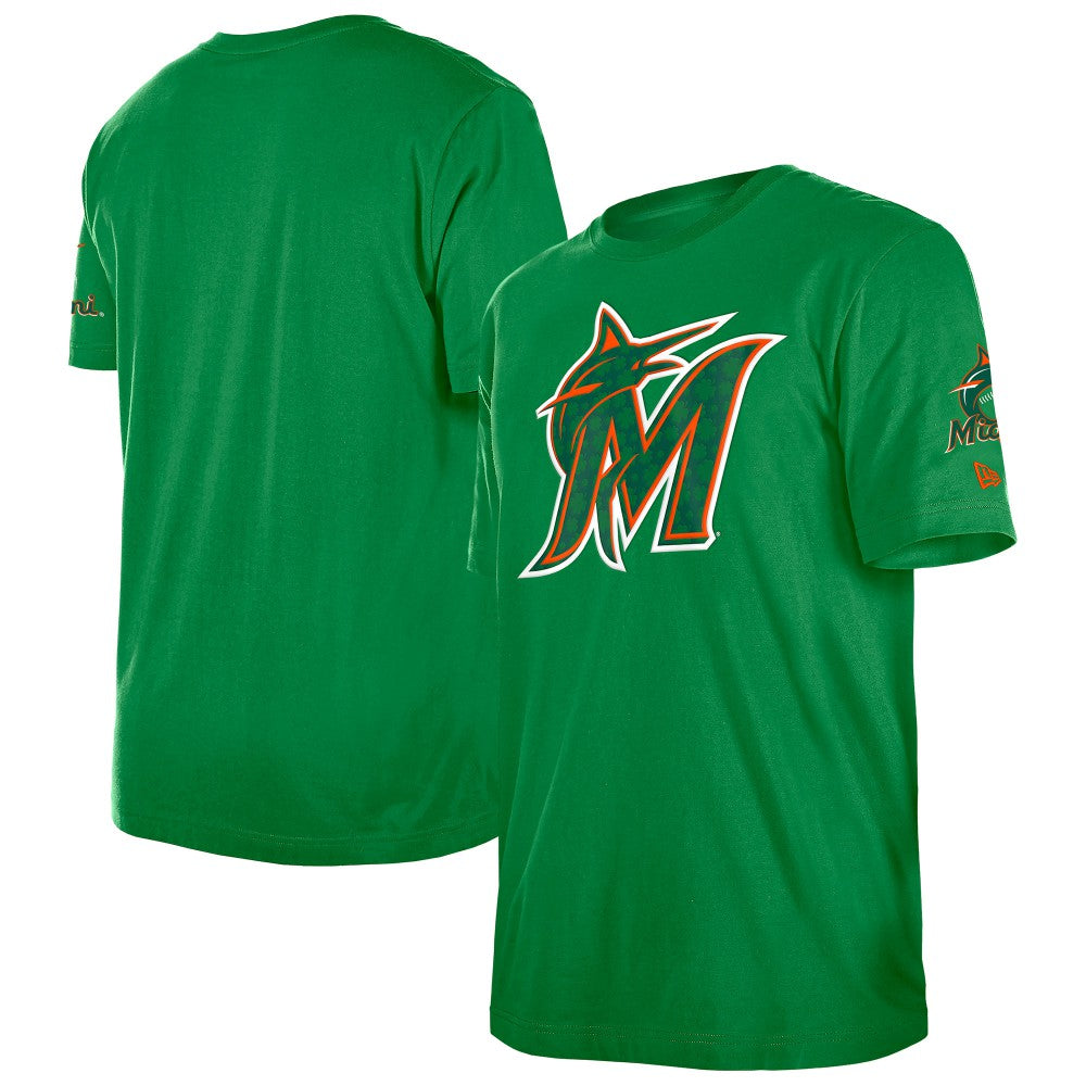 Miami Marlins New Era St. Patrick's Day Shamrock Fill T-Shirt - Kelly Green - New Era on Sale