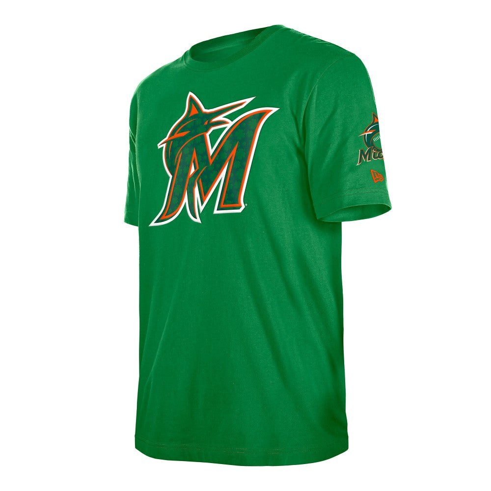 Miami Marlins New Era St. Patrick's Day Shamrock Fill T-Shirt - Kelly Green - New Era on Sale