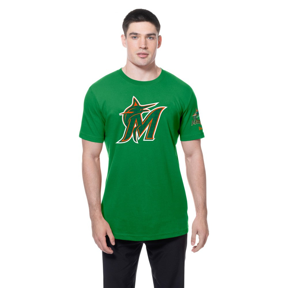 Miami Marlins New Era St. Patrick's Day Shamrock Fill T-Shirt - Kelly Green - New Era on Sale