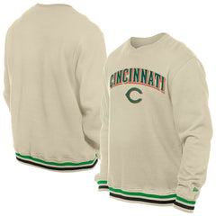 Cincinnati Reds New Era St. Patrick's Day Twill Pullover Sweatshirt - Cream - New Era Lifestyle