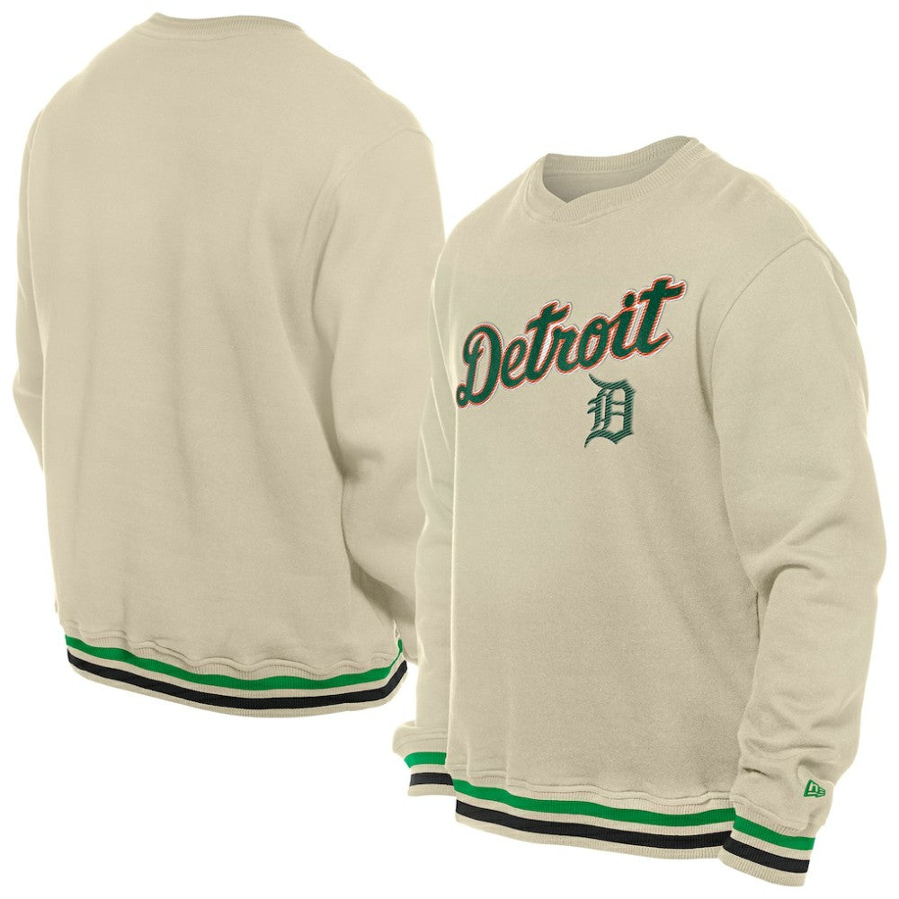 Detroit Tigers New Era St. Patrick's Day Twill Pullover Sweatshirt - Cream - New Era Sale