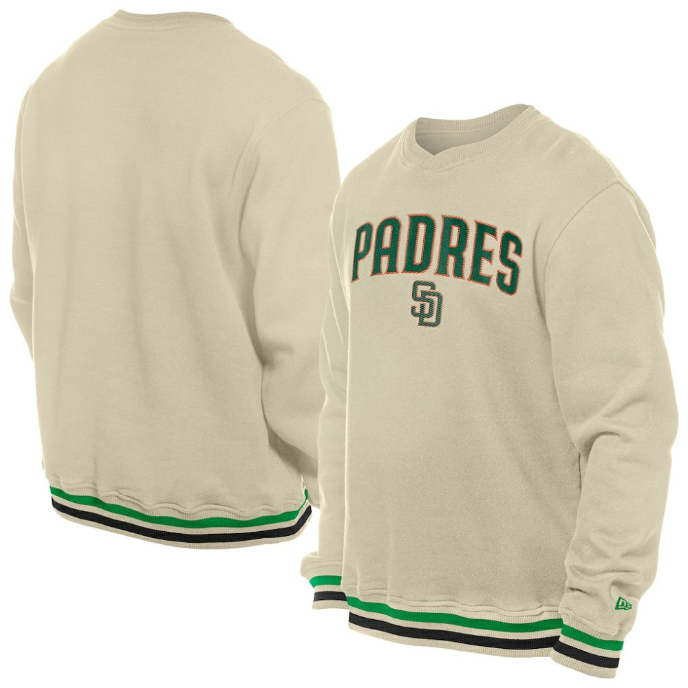 San Diego Padres New Era St. Patrick's Day Twill Pullover Sweatshirt - Cream - New Era Sale