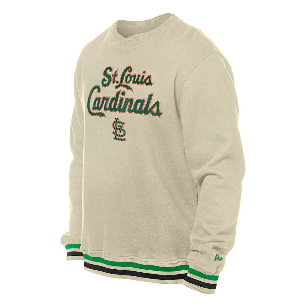 St. Louis Cardinals New Era St. Patrick's Day Twill Pullover Sweatshirt - Cream - New Era Sale